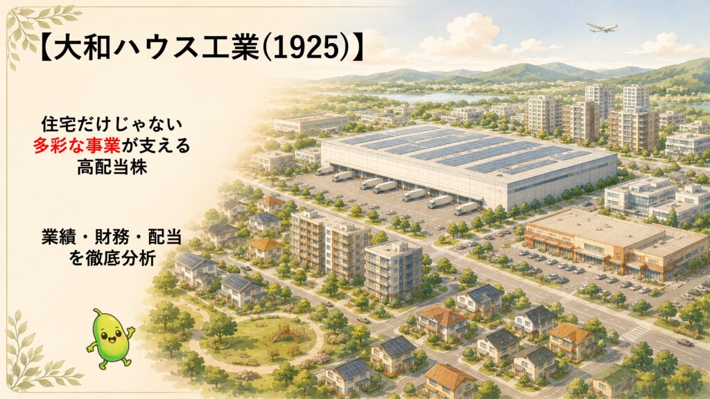 【大和ハウス工業(1925)】住宅だけじゃない! | 安定配当を支える事業ポートフォリオを徹底分性 | 19豆目