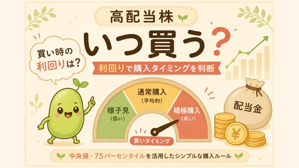 高配当株はいつ買う?利回りで決める購入タイミング | 中央値・75パーセンタイルで買い時を判断 | 20豆目